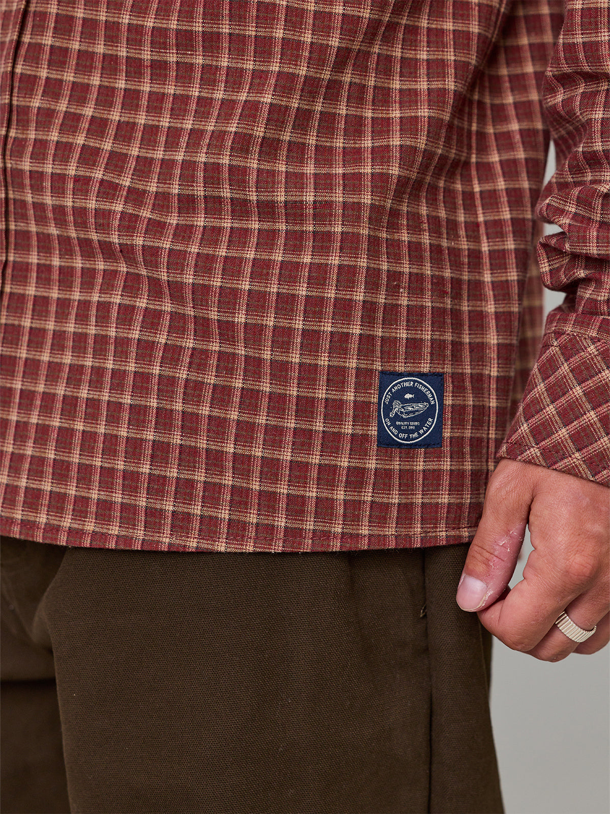 Just Another Fisherman Boatyard Shirt Maroon Check