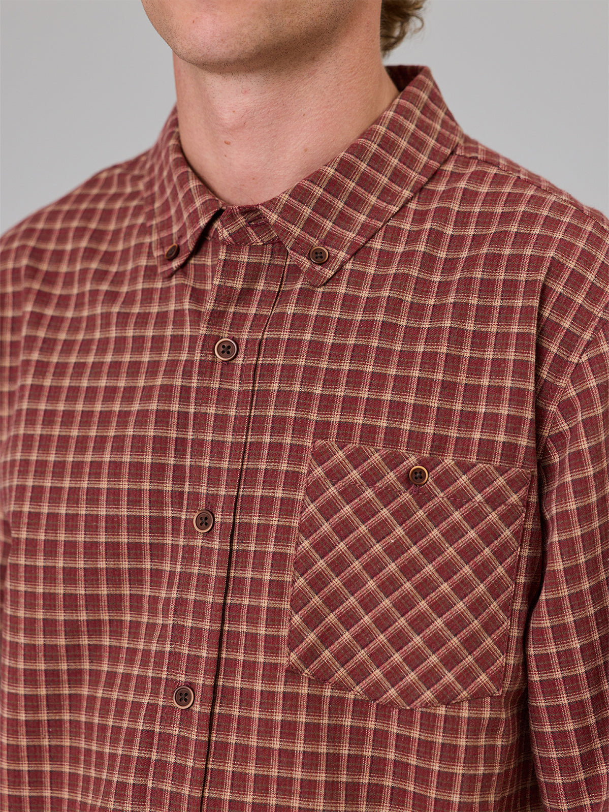 Just Another Fisherman Boatyard Shirt Maroon Check