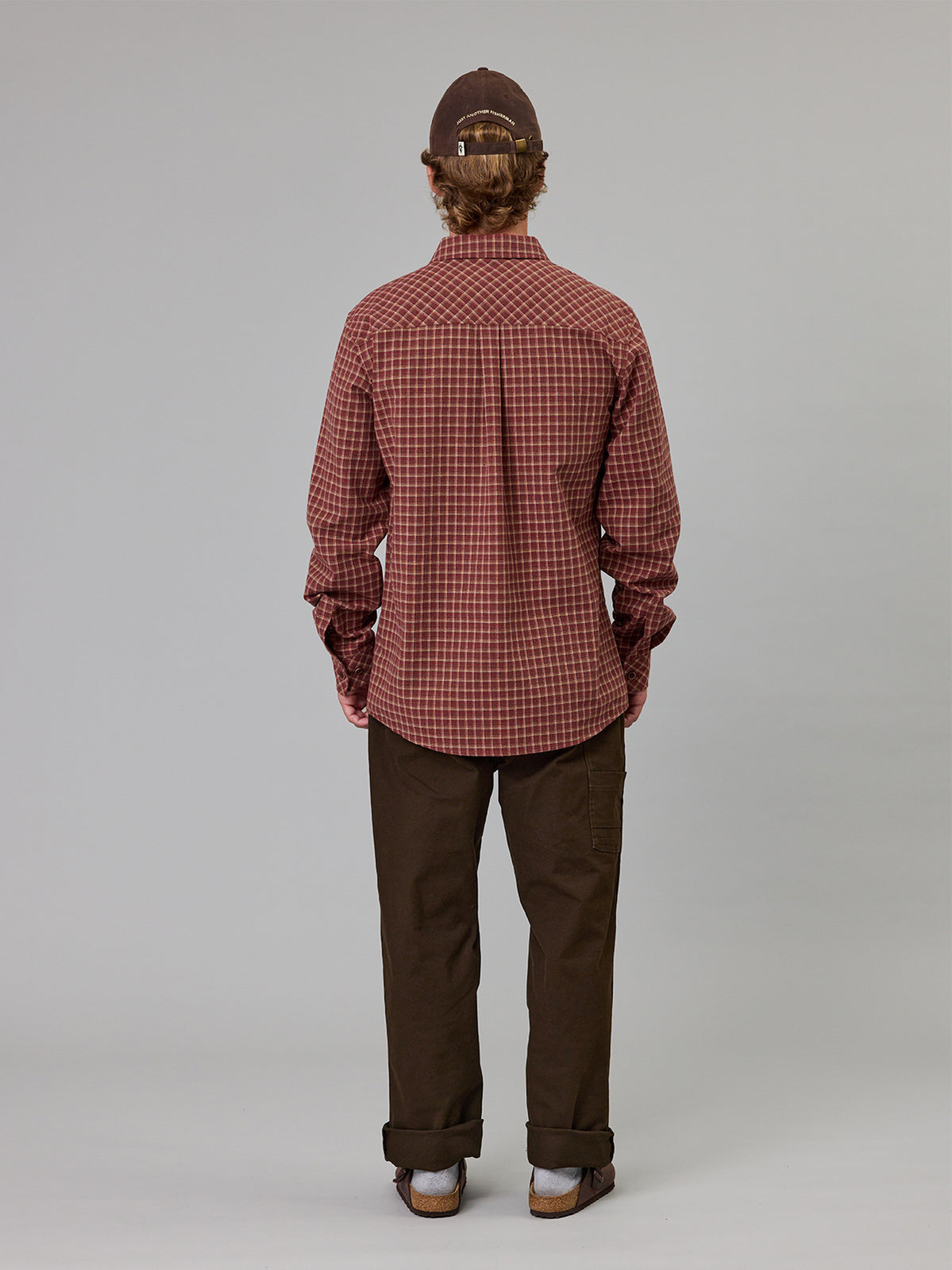 Just Another Fisherman Boatyard Shirt Maroon Check