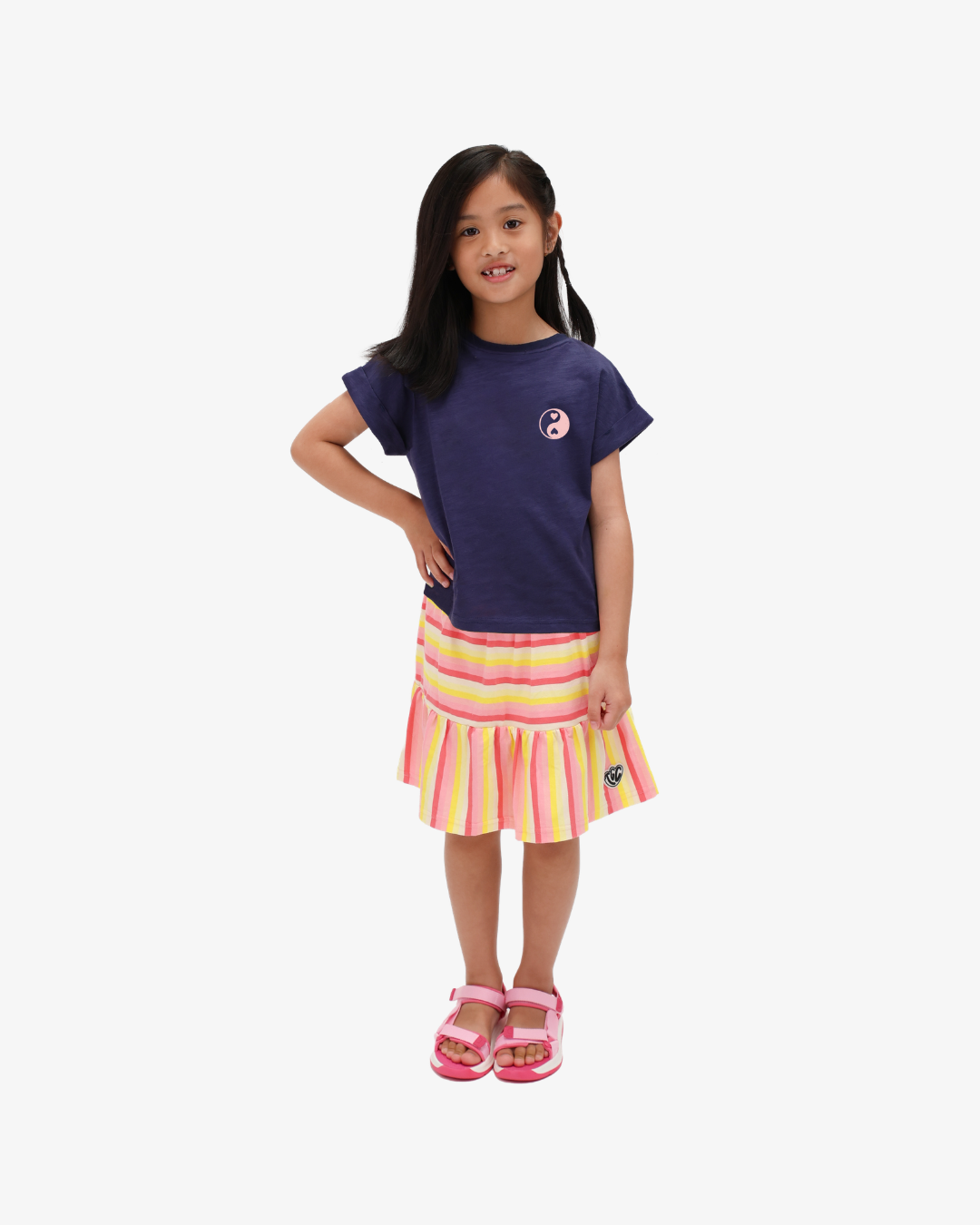The Girl Club Coral Striped Skort