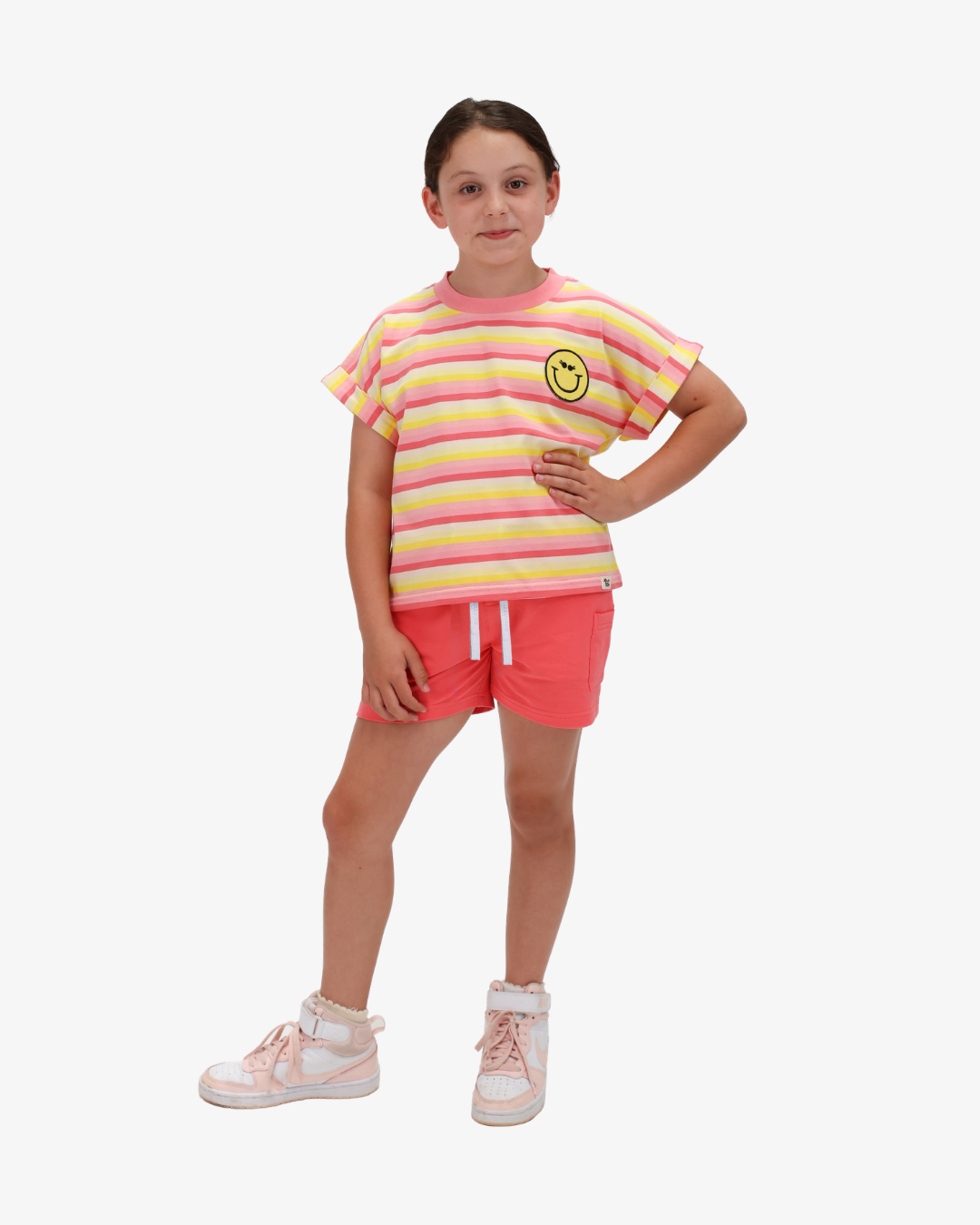 The Girl Club Pink Stripe Lemonade Boxy Tee