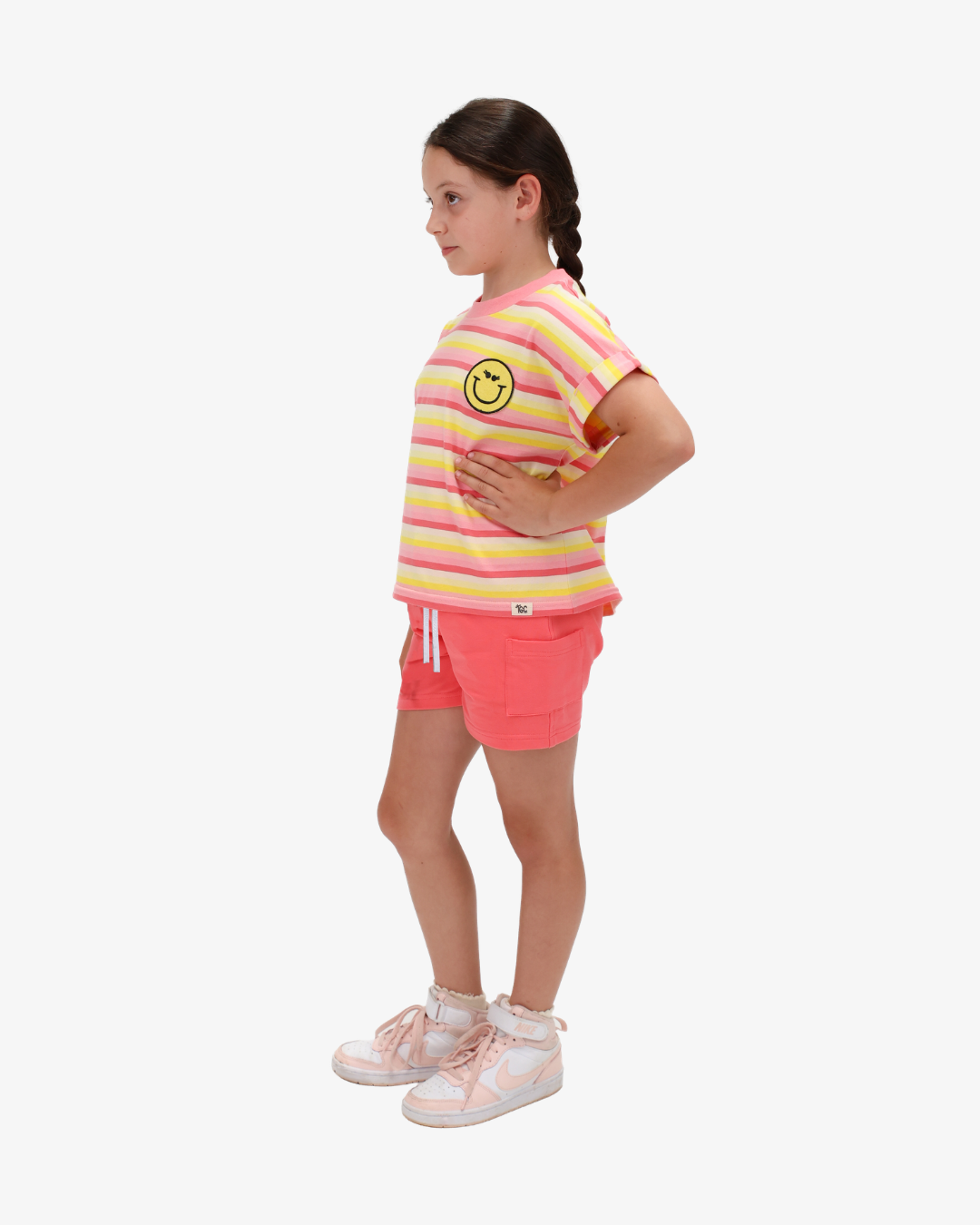 The Girl Club Pink Stripe Lemonade Boxy Tee