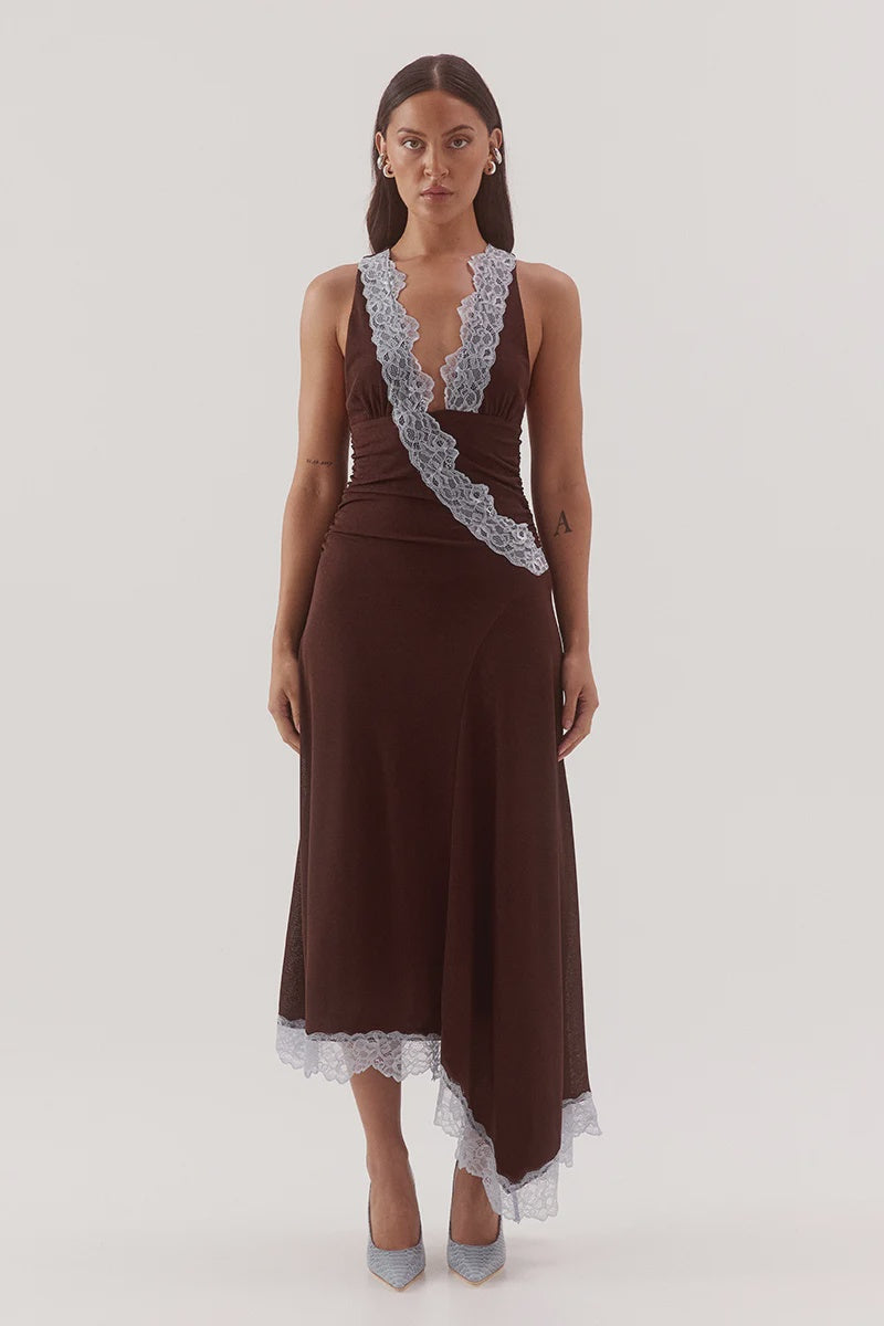 Sovere Harlow Dress Choc/Sky