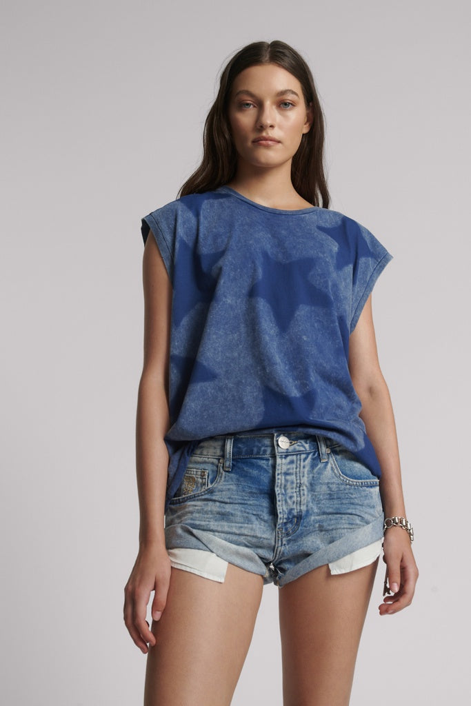 One Teaspoon Sunset Blue Bandits Low Waist Denim Short Sunset Blue