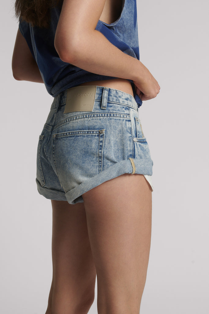 One Teaspoon Sunset Blue Bandits Low Waist Denim Short Sunset Blue