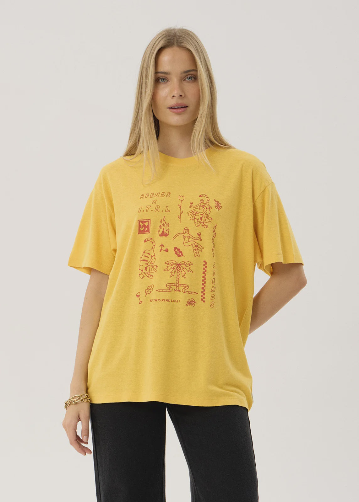 Afends Holly Oversized Tee Mango
