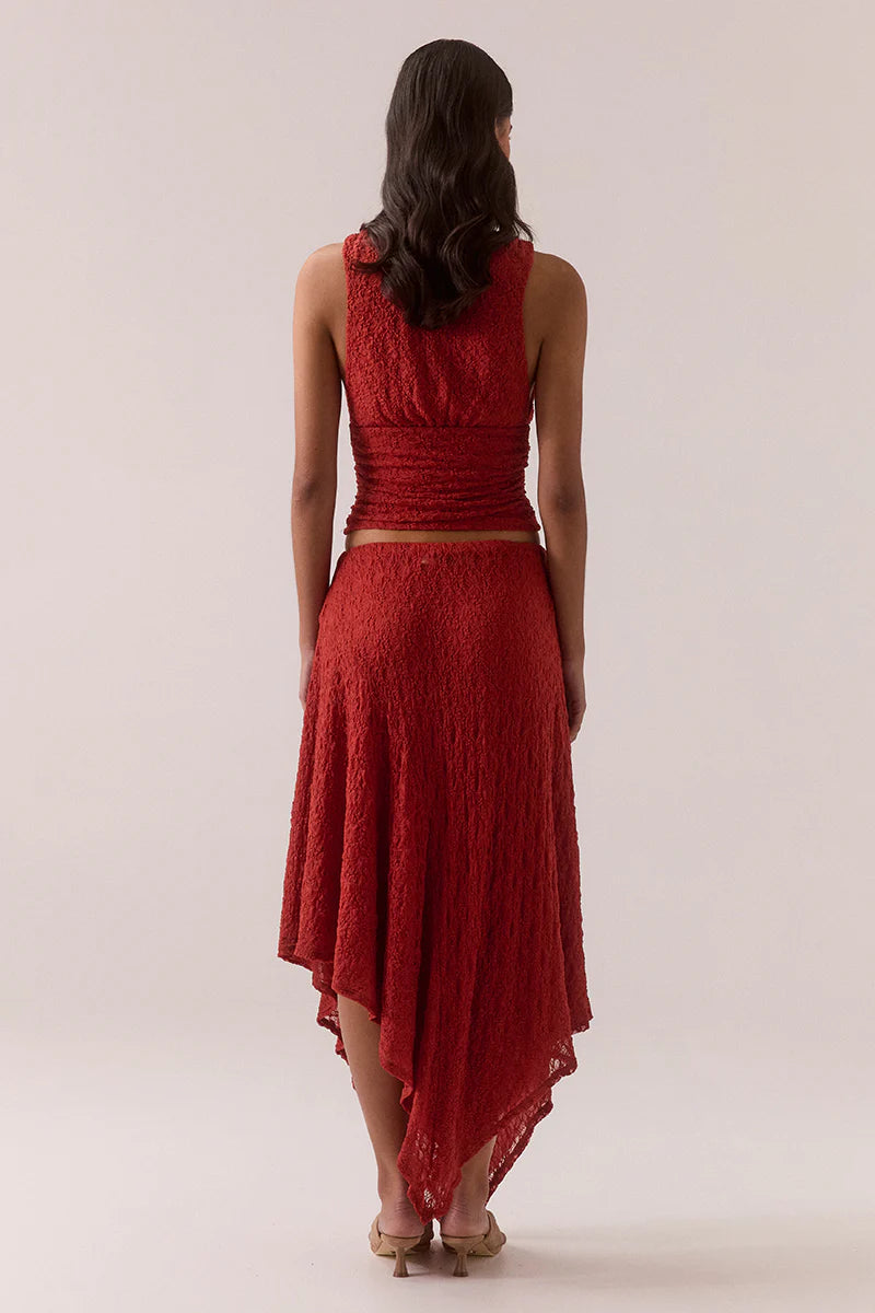 Sovere Aaila Lace Top Blood Orange