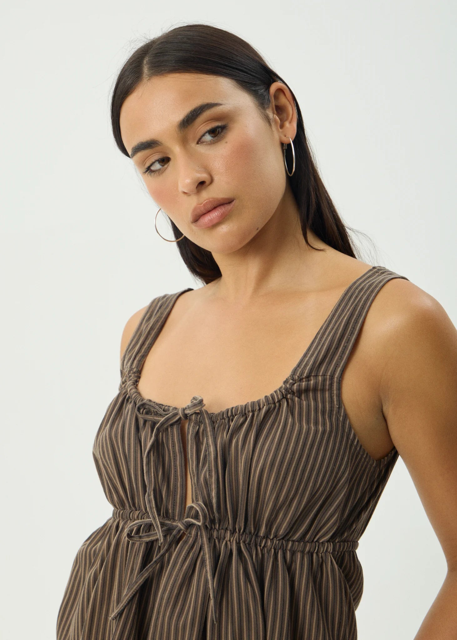 Afends Cyrus Recycled Tie Top - Coffee Strip