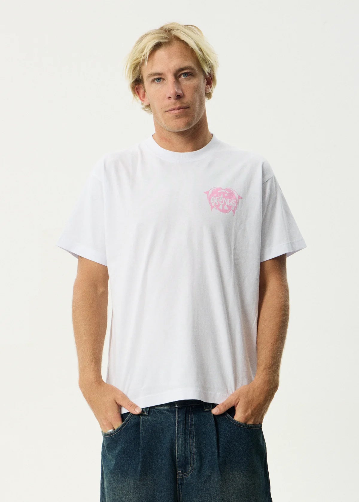 Afends Mens Dolfends Boxy Tee - White