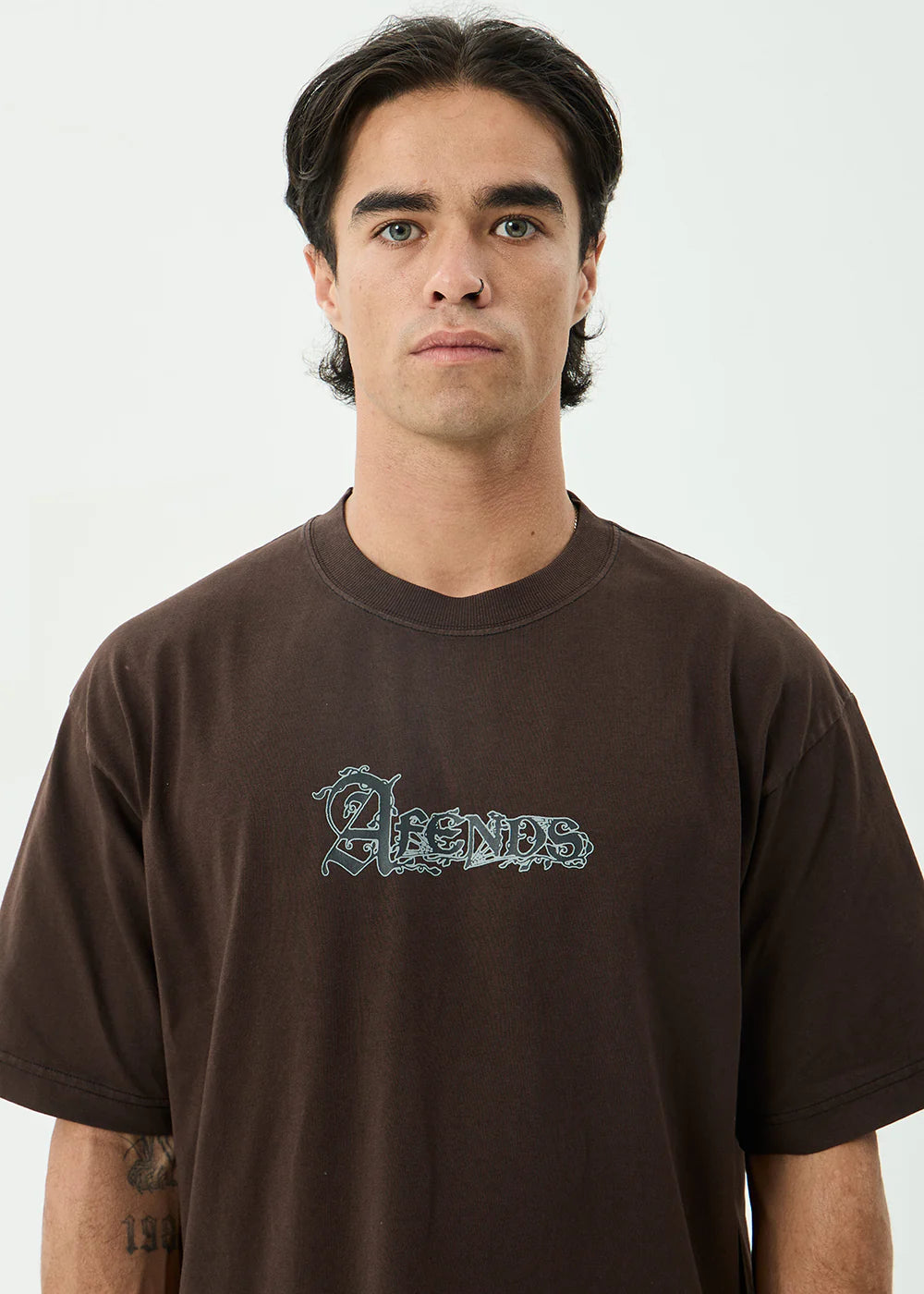 Afends Labyrinth - Boxy Tee - Washed Coffee