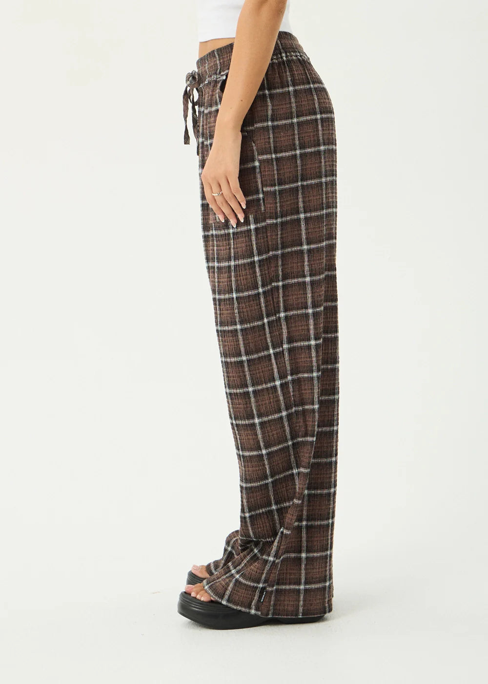 Afends Reverie - Seersucker Pant - Coffee Check