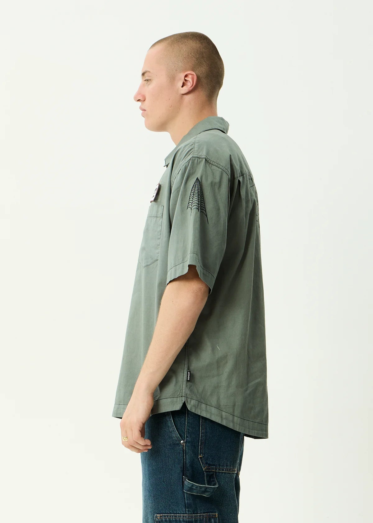 Afends Supply - Workwear Short Sleeve Shirt - Washed Sycamore