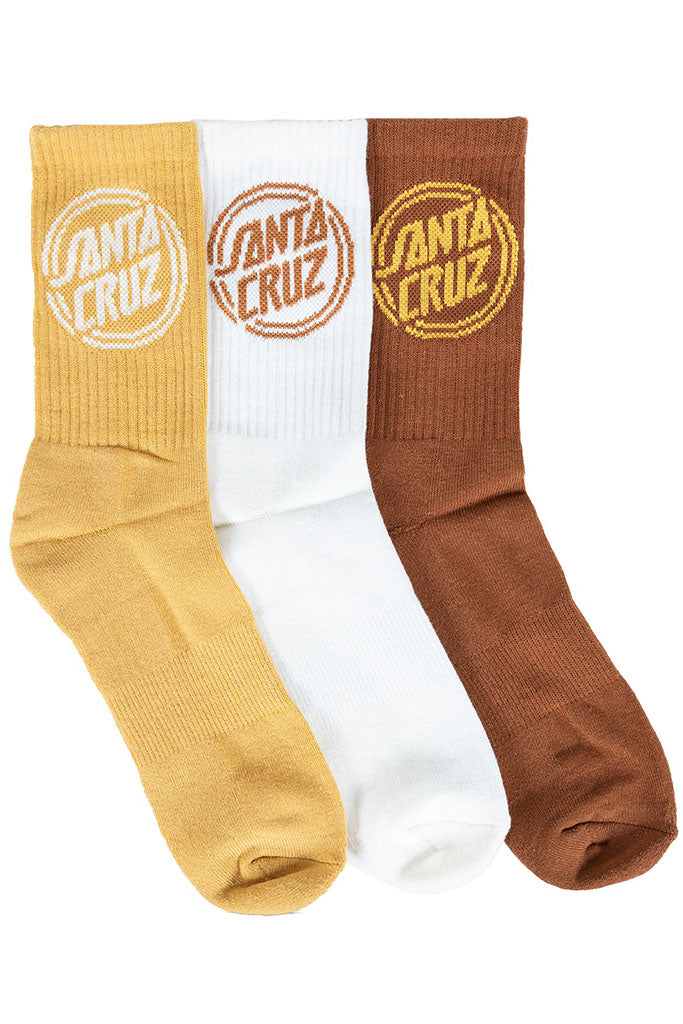 Santa Cruz Alt Dot Mono Sock Brown-Offwhite-Gold