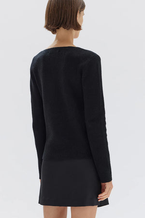 Assembly Meredith Square Neck Long Sleeve Top Black