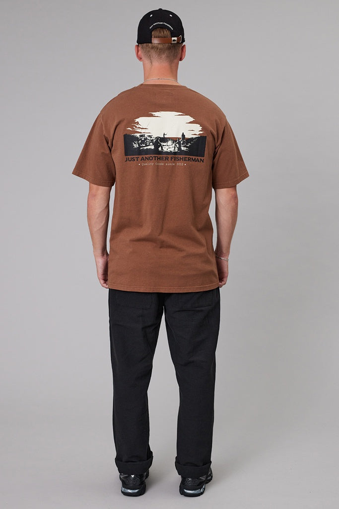 Just Another Fisherman Bonfire Sea Tee Brown