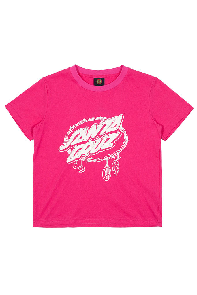 Santa Cruz Barbed Oval Mono Dot Front Relaxed Tee Pink