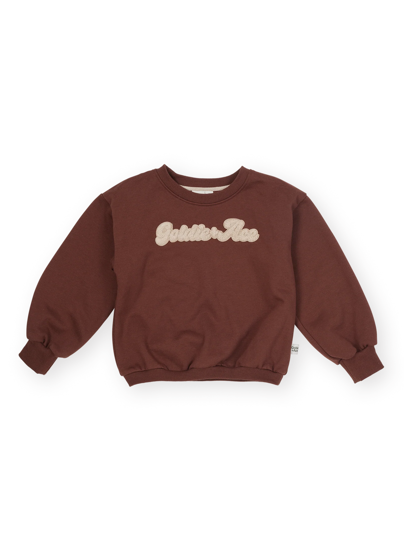 Goldie + Ace Comfy Embroidered Sweater Chestnut