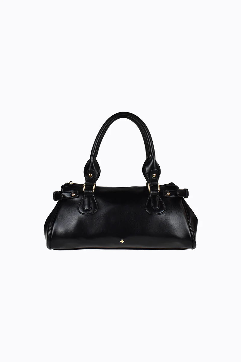 Peta + Jain Complex Handbag Black Grain/Gold