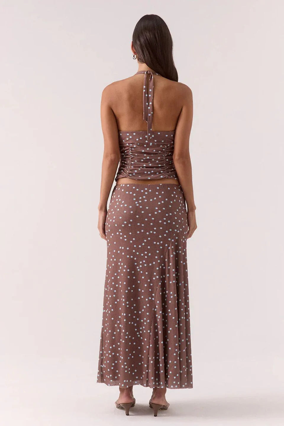 Sovere Delilah Top Mocha Polka Dot