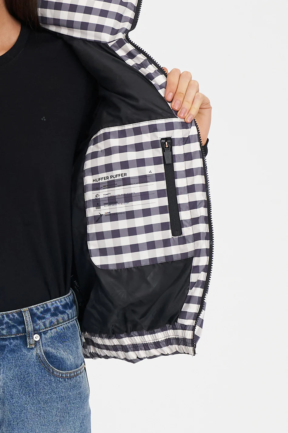 Huffer Demi Puffer Jacket Gingham