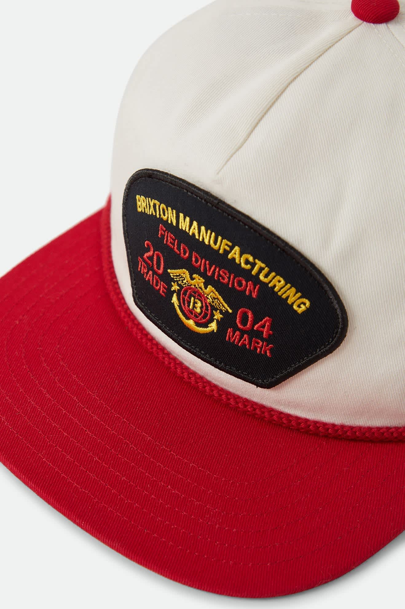 Brixton Division Snapback Off White/Red
