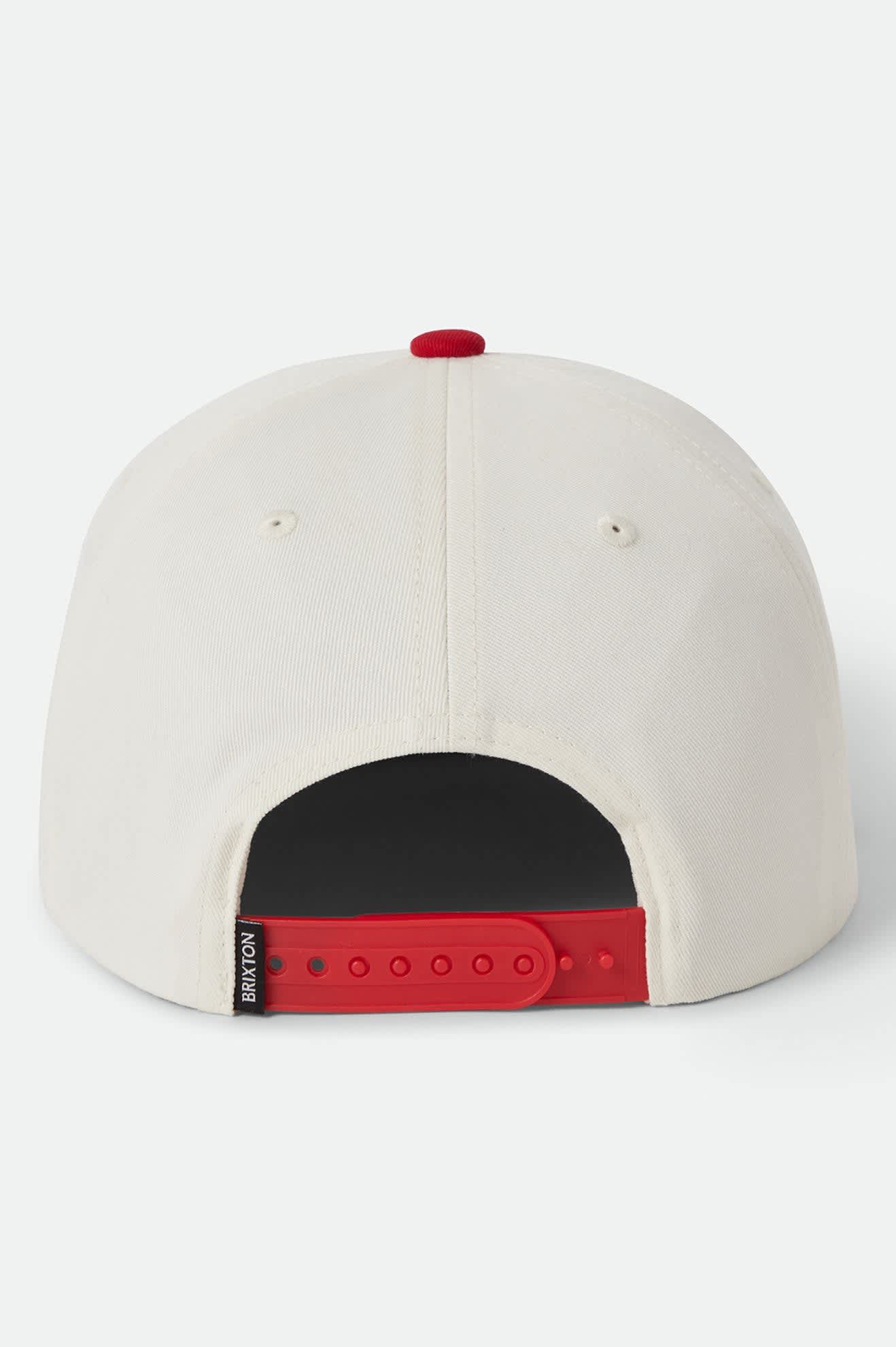 Brixton Division Snapback Off White/Red