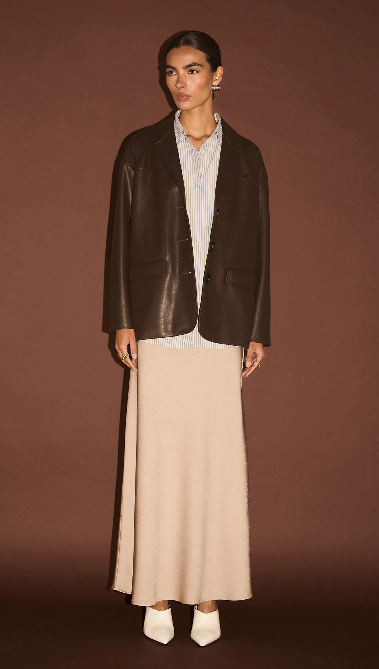 Staple The Label Freja Vegan Leather Jacket Choc