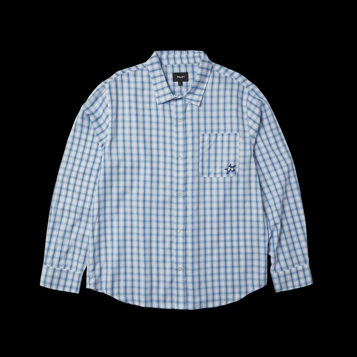 HUF H-Star L/S Plaid Shirt Light Blue