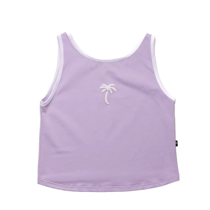 Hello Stranger Palm Days Singlet Lilac
