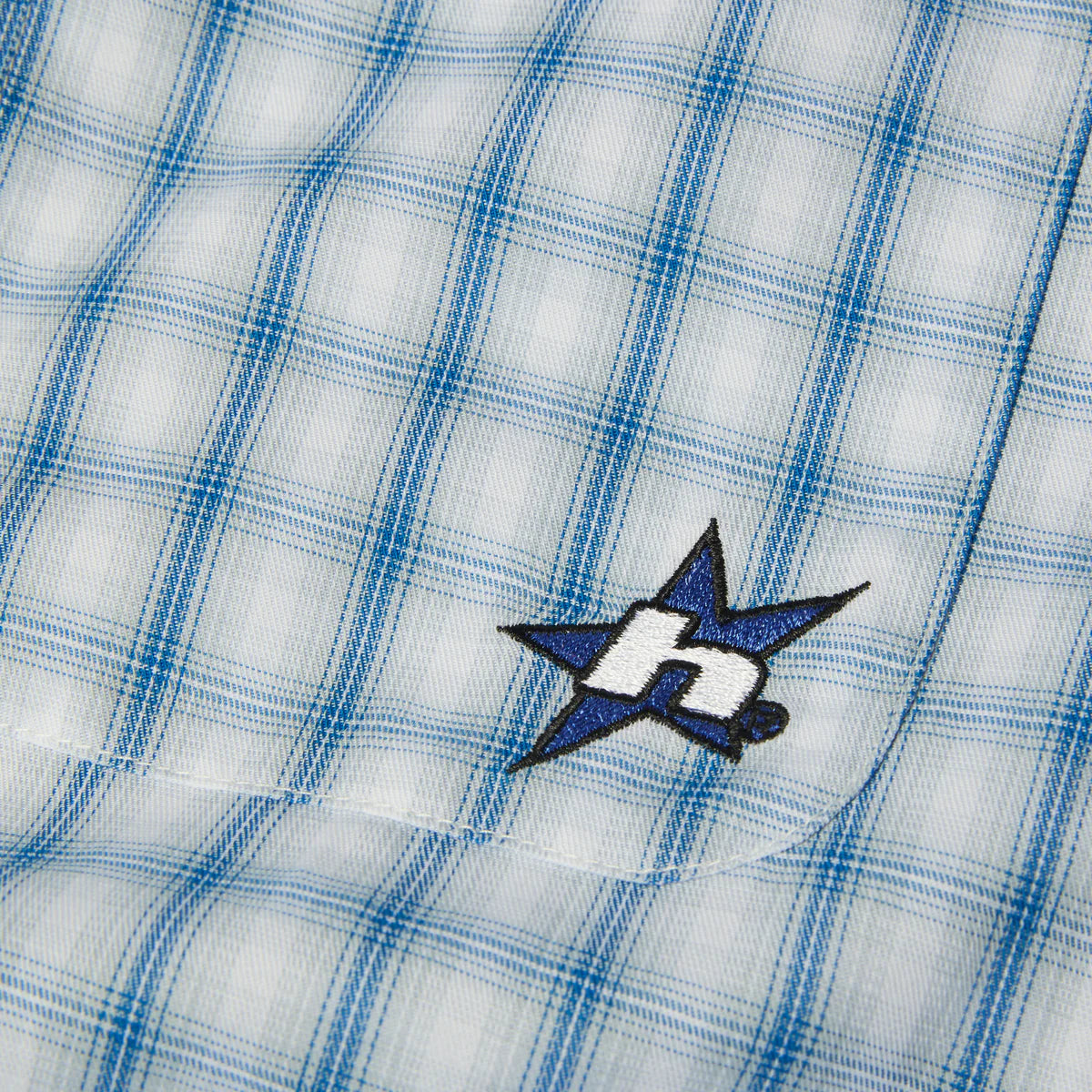 HUF H-Star L/S Plaid Shirt Light Blue