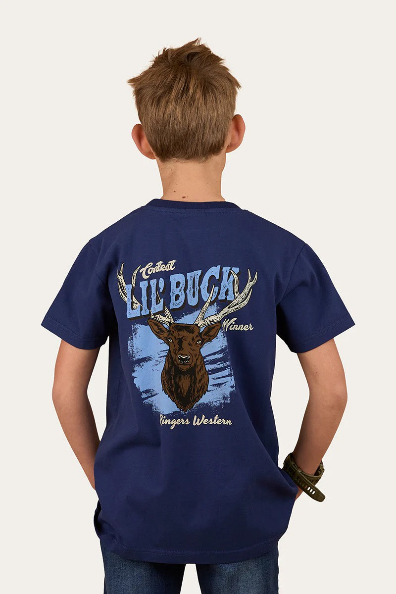 Ringers Western Buck Winner Boys Classic Fit T-Shirt - Navy