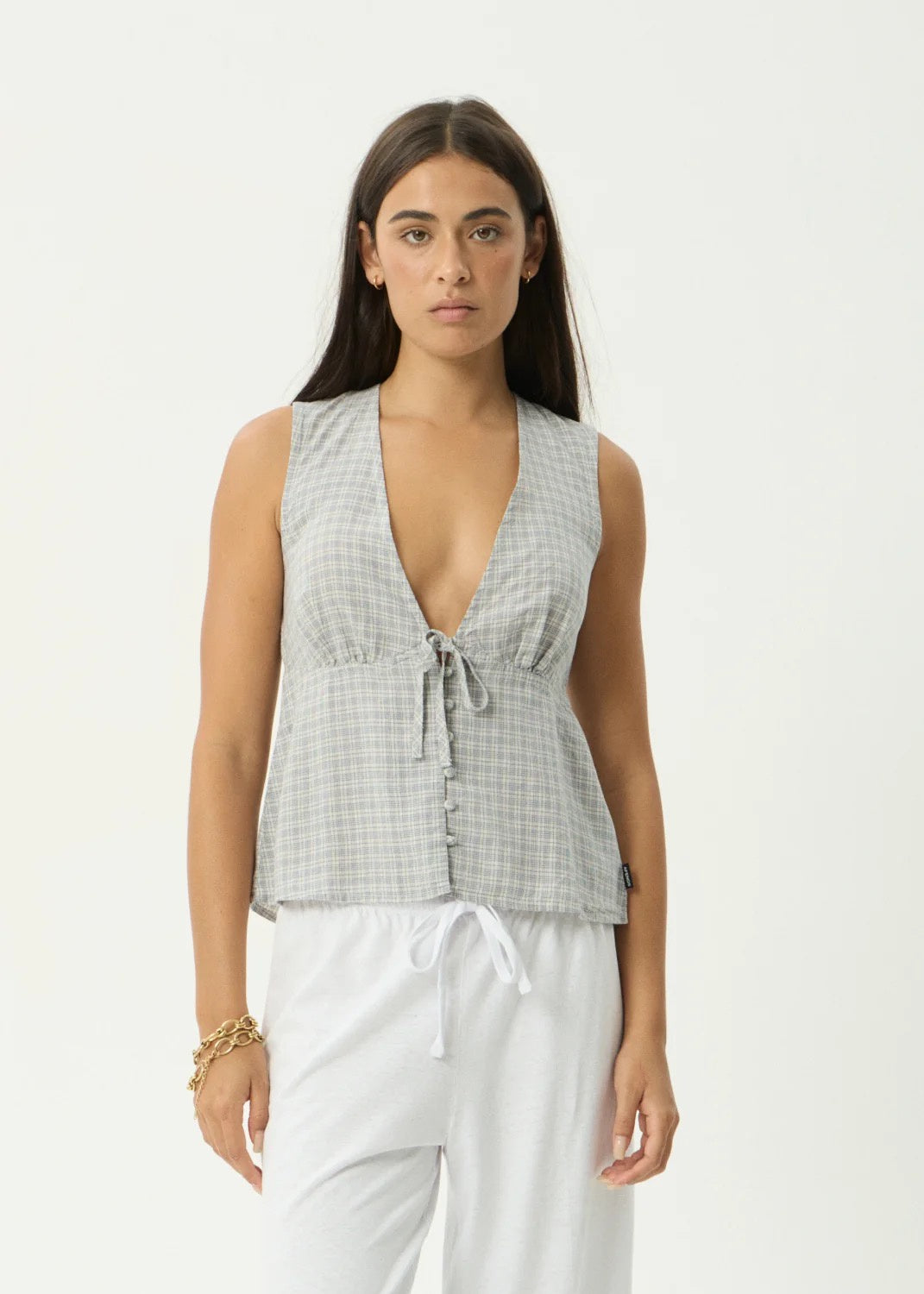 Afends Dahlia - Sleeveless Top Silver Birch