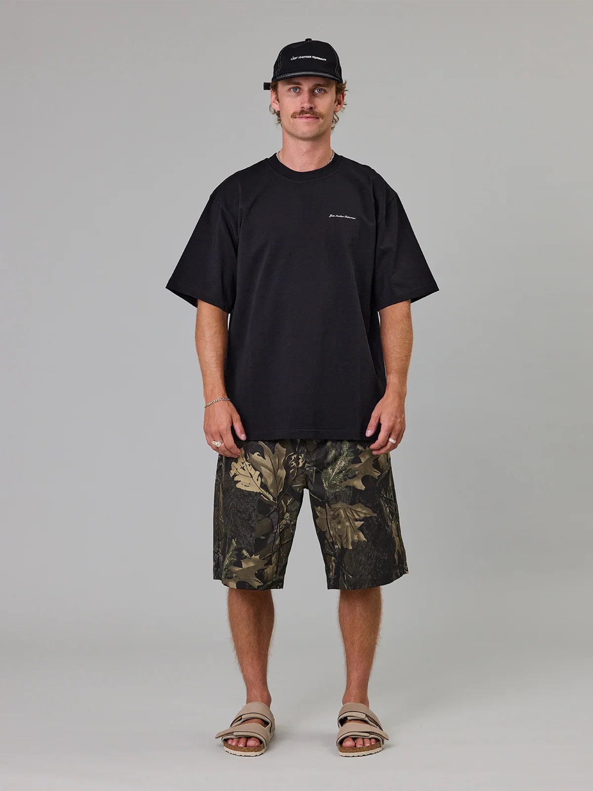 Just Another Fisherman Script Heavy Shore Tee Black