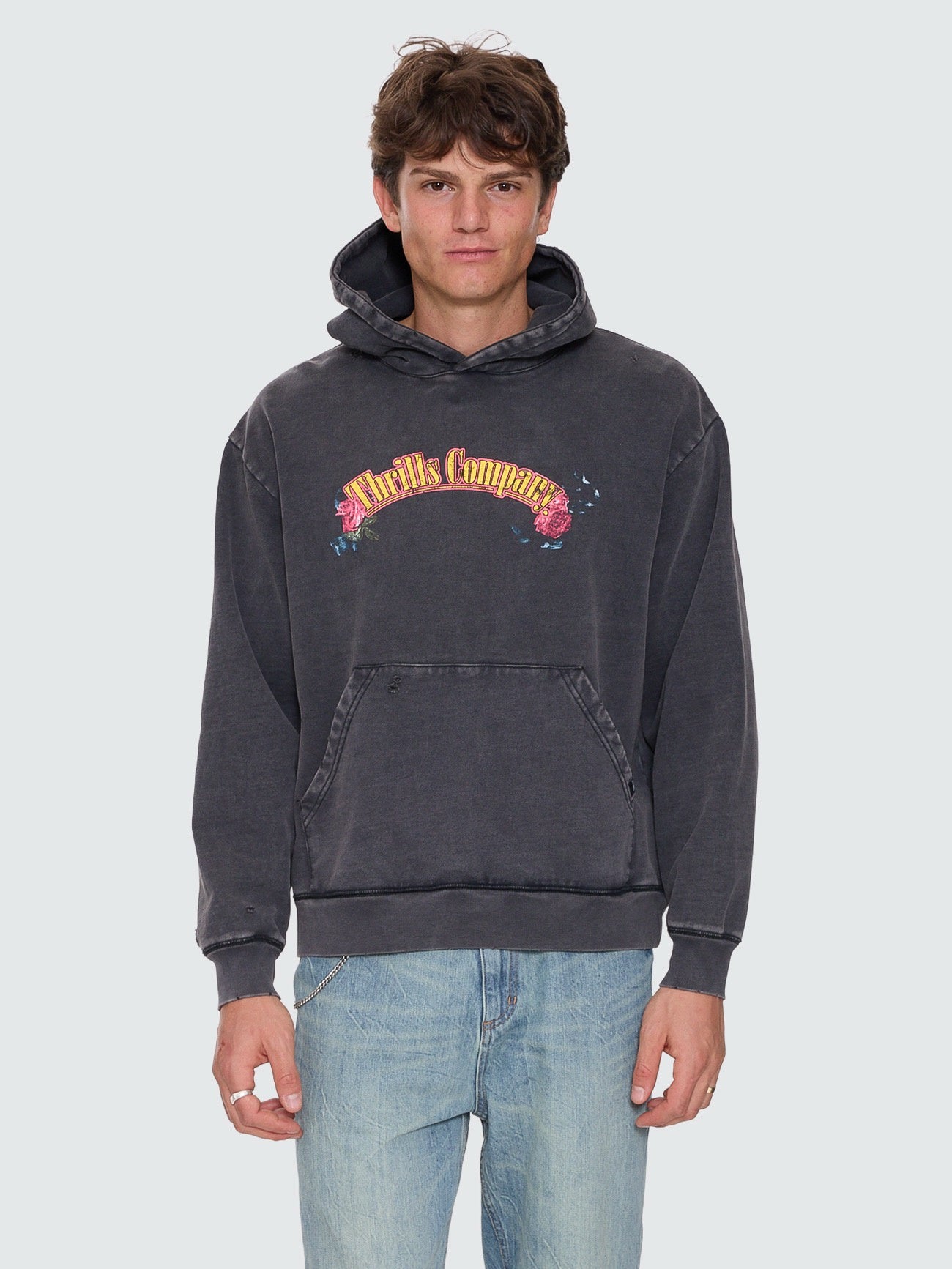 Thrills Fury Slouch Pull On Cropped Hood Temple Grey