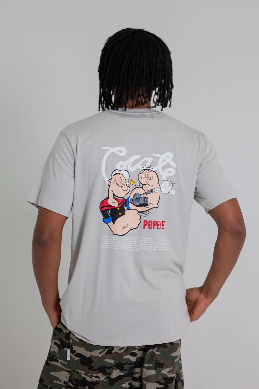 Crate X Popeye Tank T-Shirt Light Grey