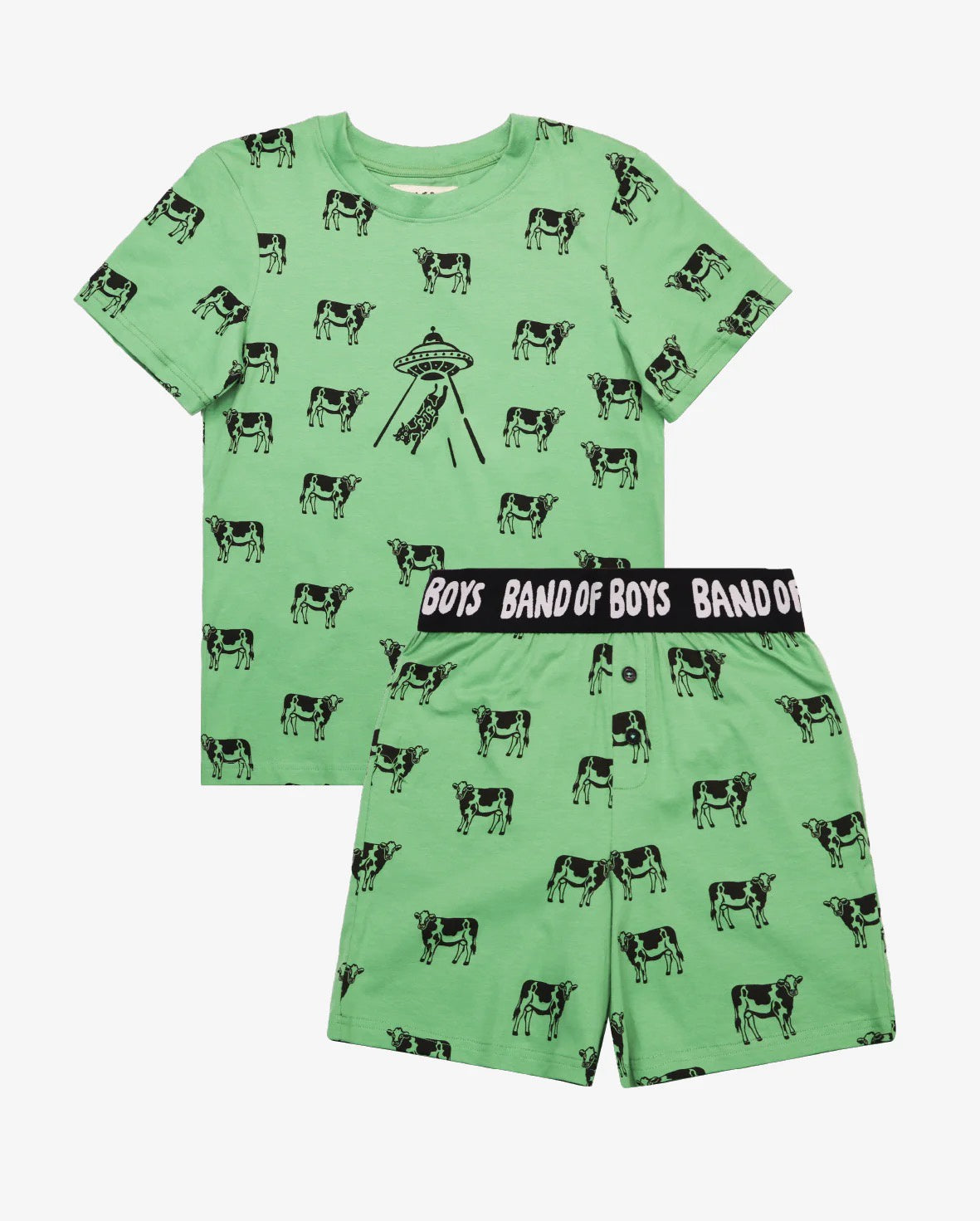 Band of Boys Green Alien Cow Pyjamas