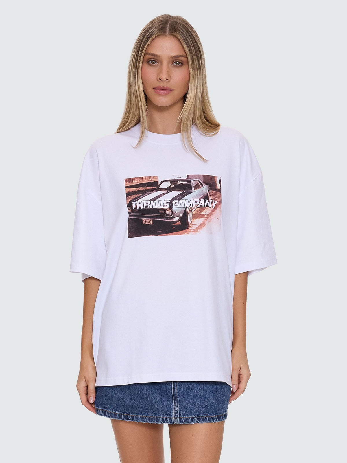 Thrills Full Speed Oversized Tee White