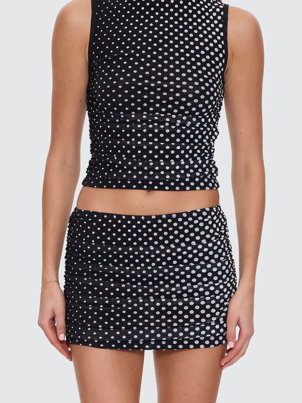 Thrills Disconnect Mesh Mini Skirt Black