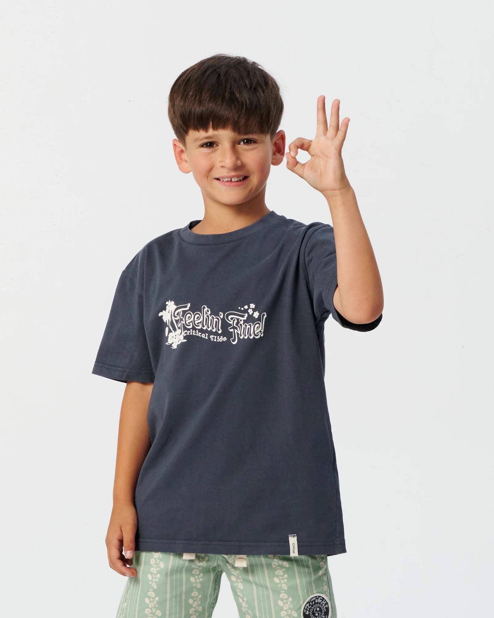 Critical Slide Kids Feeling Fine Tee Worker Blue