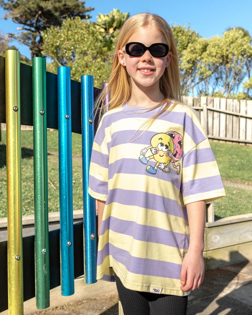 The Girl Club Purple Stripe DLoveB Boxy Tee