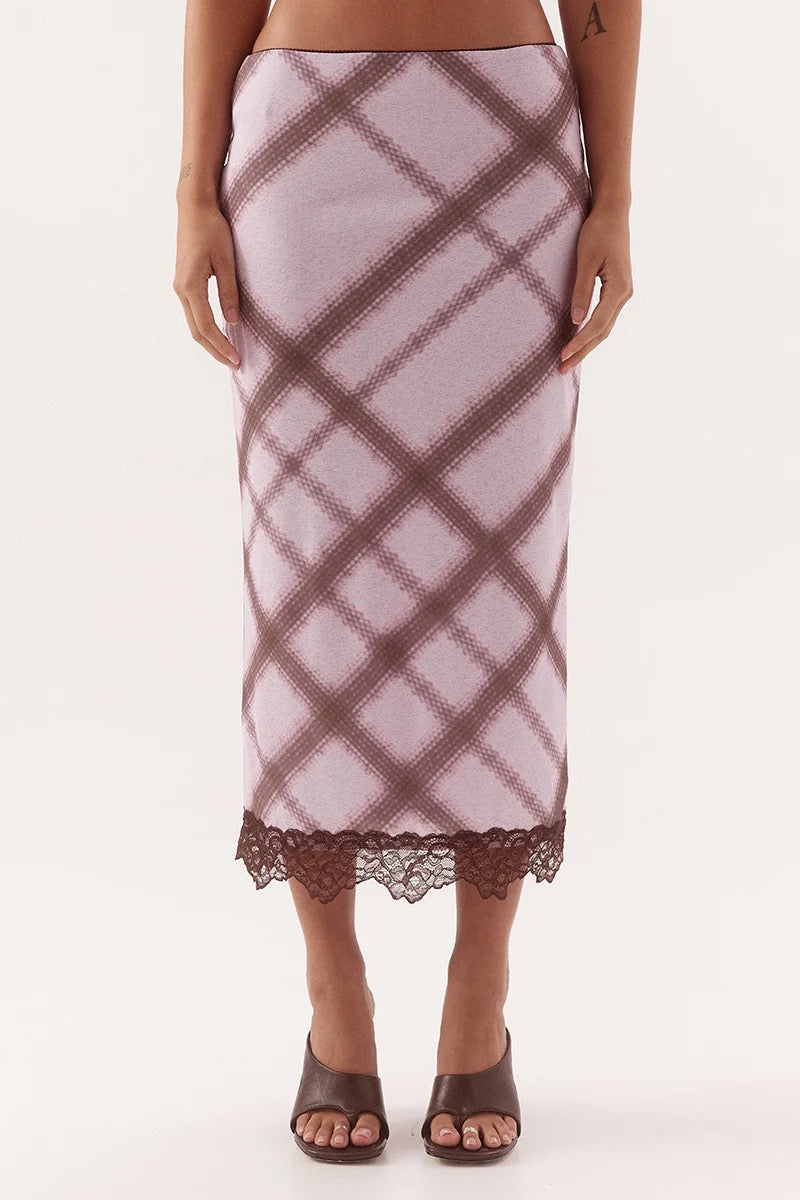 Sovere Ashti Slip Skirt Plaid