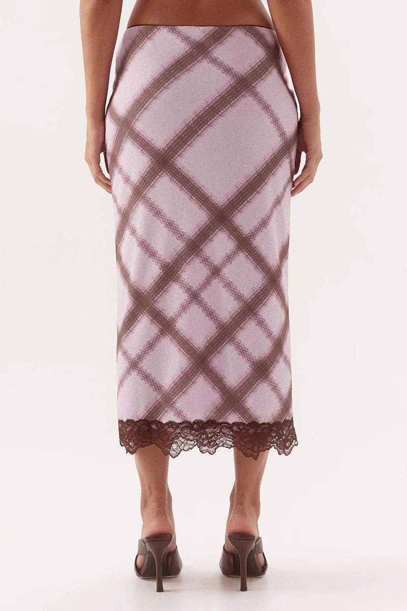 Sovere Ashti Slip Skirt Plaid