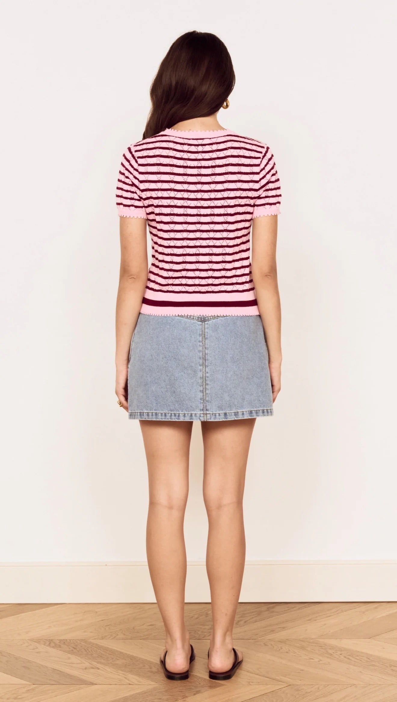 Mink Pink Calla Knit Tee Rose Pink