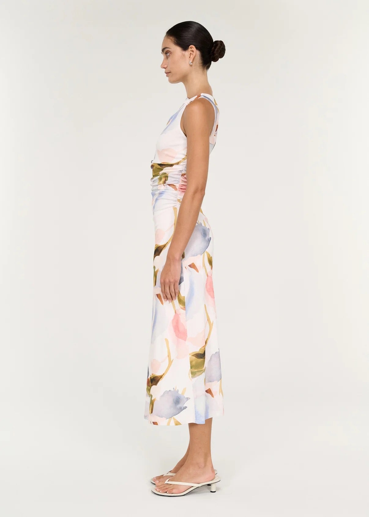Staple the Label Valea Mesh Midi Dress Pastel Watercolour
