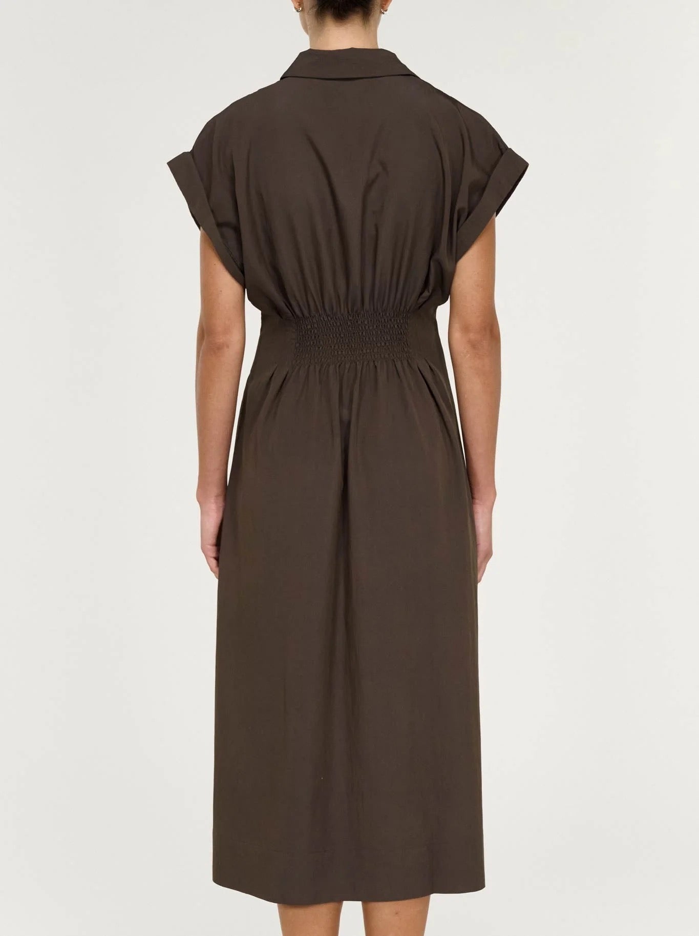 Staple the Label Lucienne Midi Shirt Dress Dark Olive