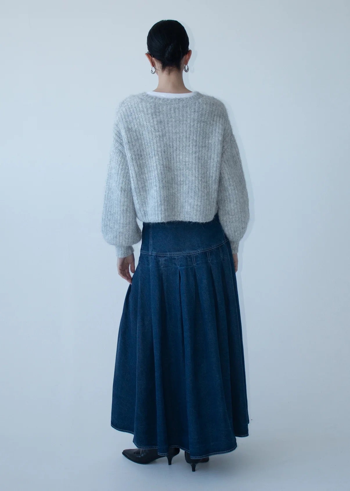 Staple the Label Roma Chambray Midi Skirt Indigo