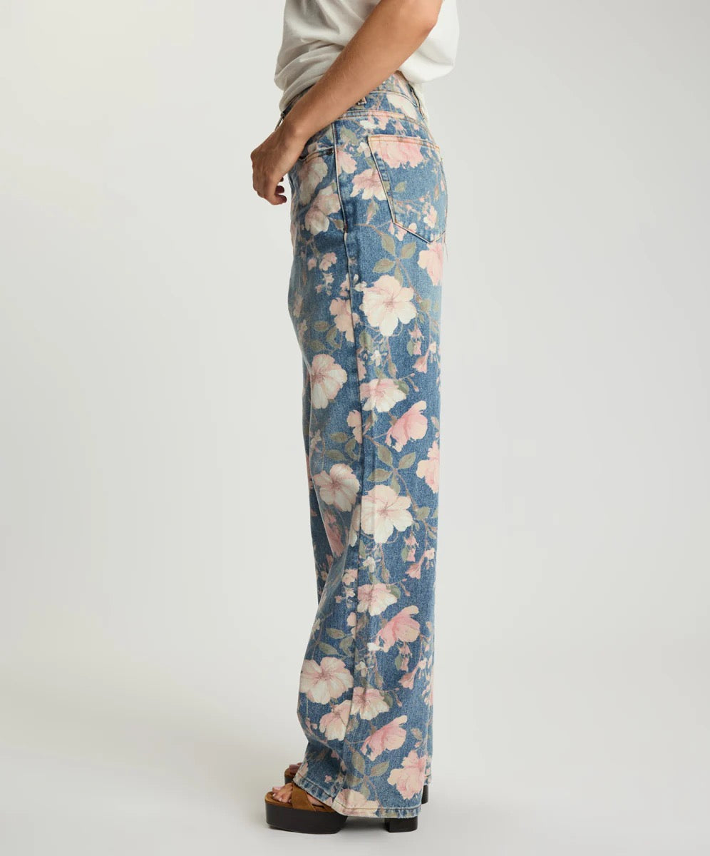 One Teapsoon Lovelorn Bloom Icon High Waisted Straight Leg Denim Jean