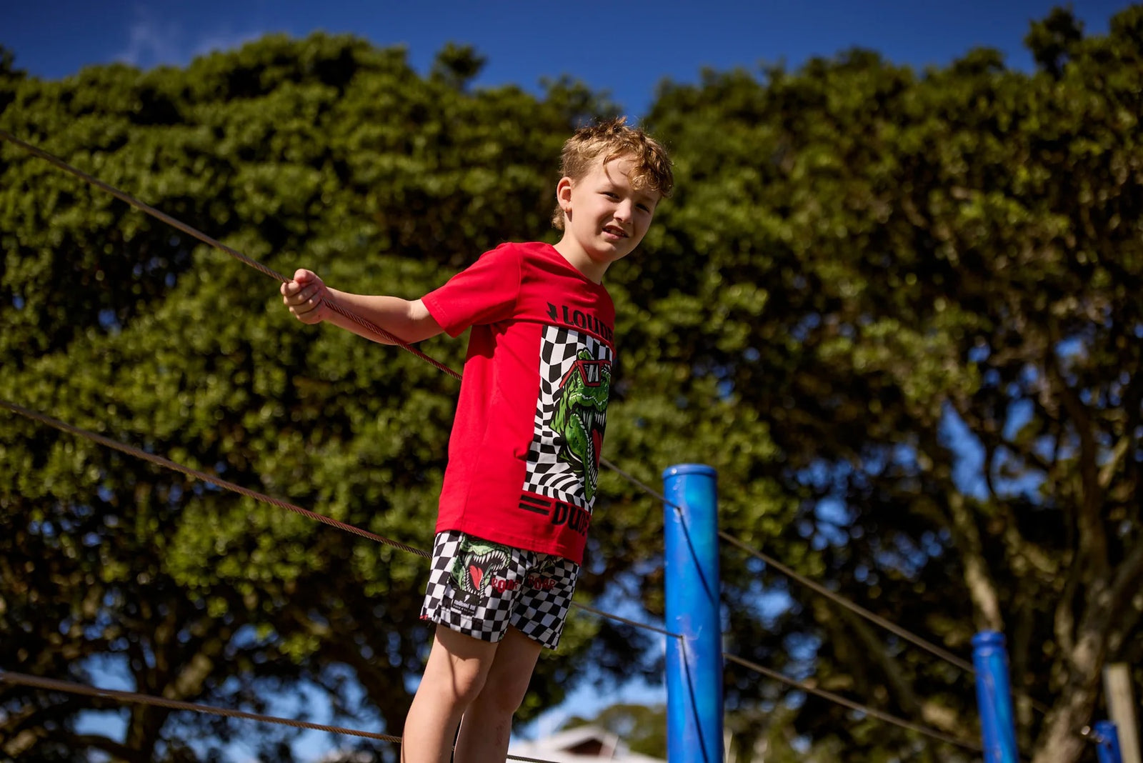 Radicool Dude T-Rex Twisted Chequer Boardies