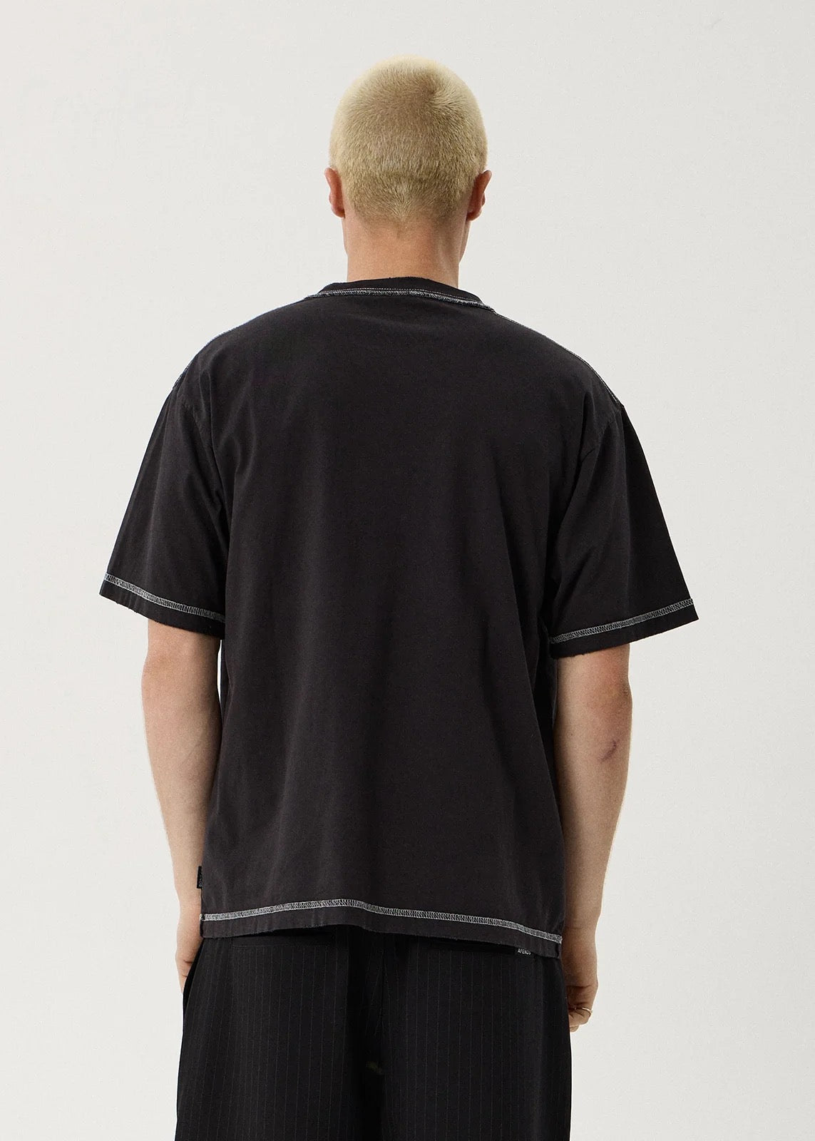 Afends Yang - Heavyweight Boxy Tee Stone Black