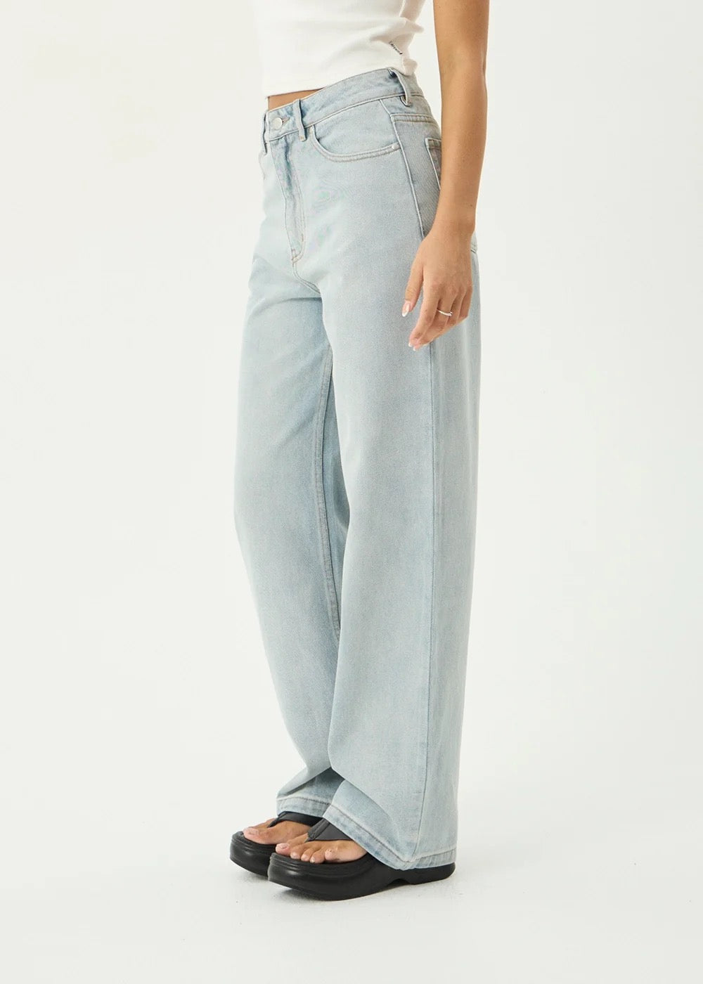Afends Bella Denim Wide Leg Jean - Stone Blue